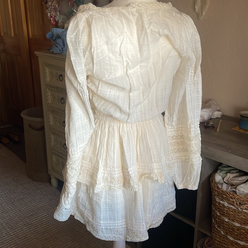 American Eagle Outfitters Cream Long Sleeve Mini Dress - Picture 3 of 8